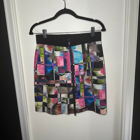 Milly New York Women's Abstract Colorful Mini Pencil Office Skirt Size 6 - Picture 4 of 10